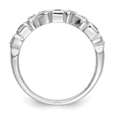 14k White Gold Heart Design 1/10 carat Diamond and Blue Sapphire Complete Band